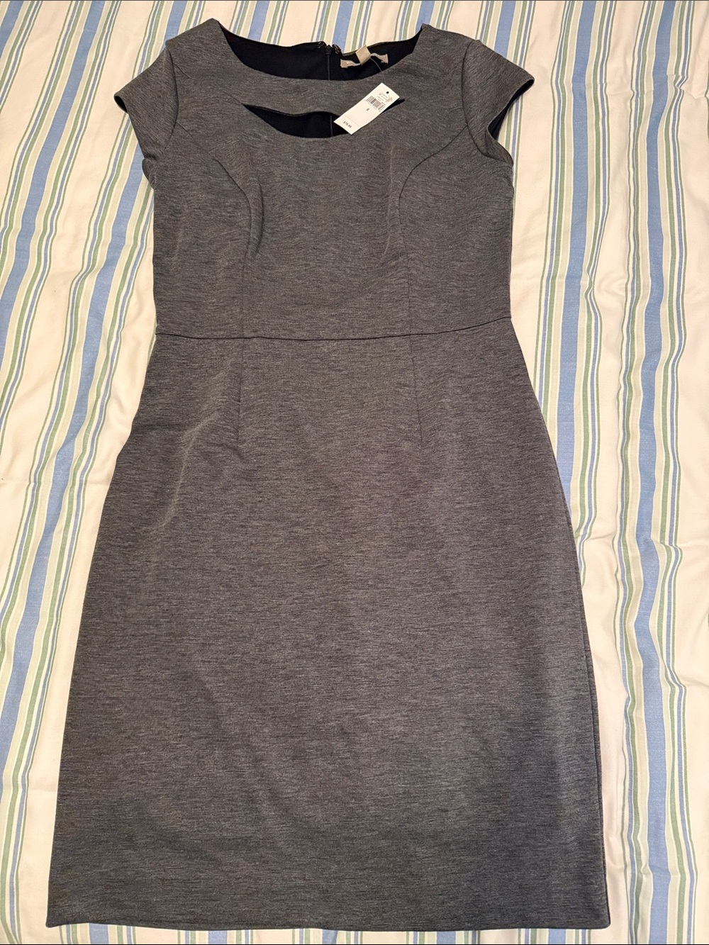 Banana Republic Gray Cap-Sleeve Sheath Dress